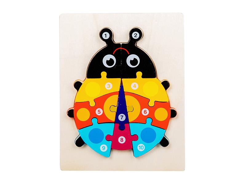 Wooden Ladybug 3D Puzzle Board