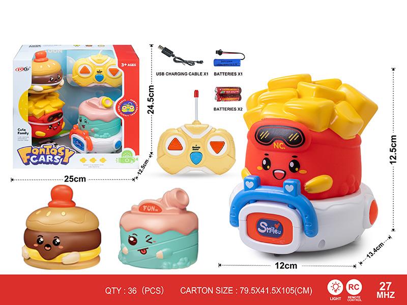 27Mhz 2-Channel Remote Control Vinyl Food Car(With Lights)1 Changing 3(Including Batteries)