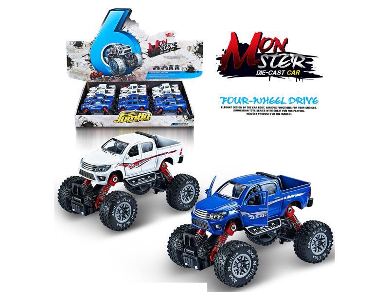 12PCS 1:30 Alloy Return Force Simulation Climbing Wheel