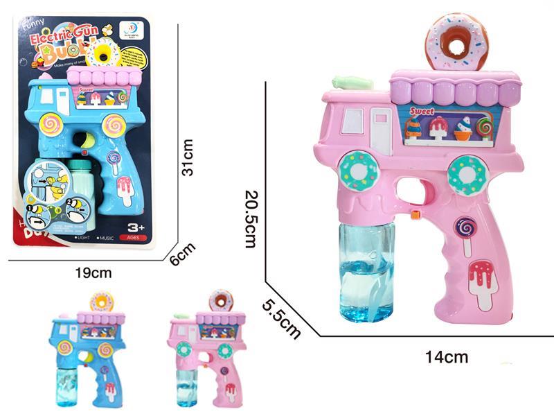 B/O Doughnut Dessert Car Bubble Gun With Light And Music