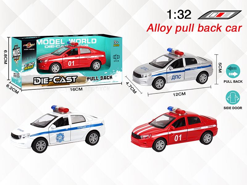 1:32 Alloy Open Doors Pull Back Russian Police Car