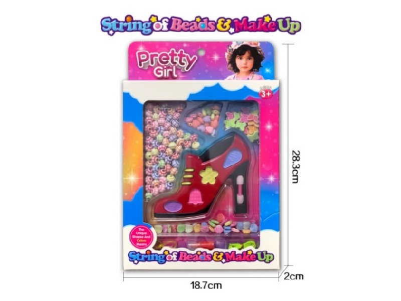 High Heel Makeup Acrylic Bead Set