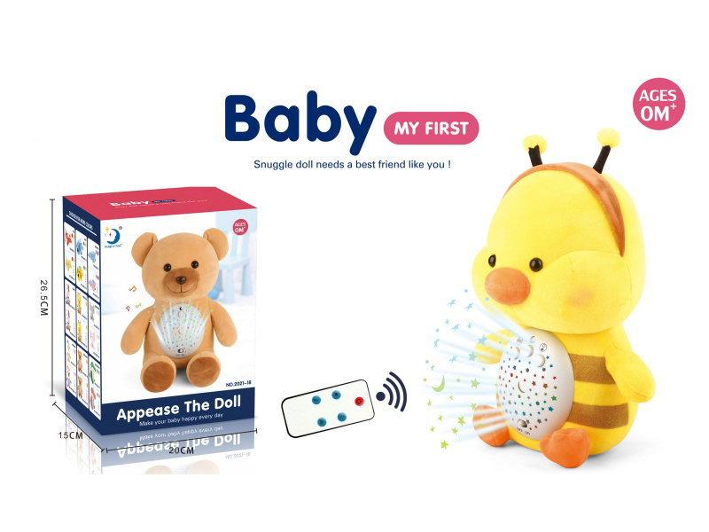 Remote Control Plush Bee Duck Toy With Light And Music