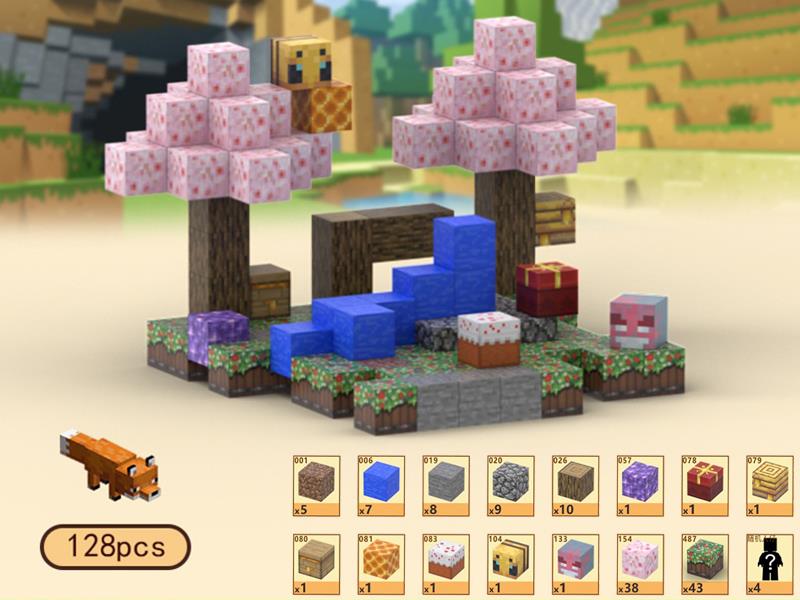 Cherry Blossom Party Magnetic Cube Building Blocks 128pcs