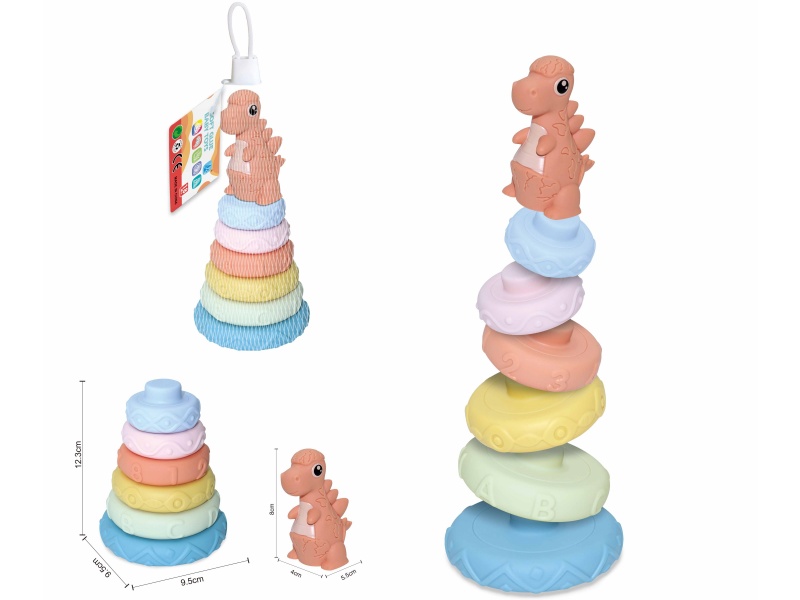 Soft Plastic Dinosaur Stacking Toy 7pcs