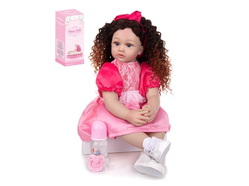 Simulated Doll (Wig Cover)+Bottle+Nipple+Diaper+Birth Card+Shoes