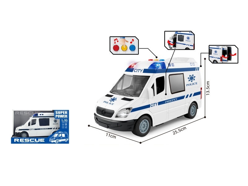 1:16 Inertial Police Car (With Light And Sound Effects)