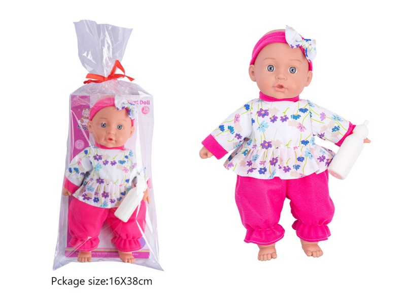 A 14-Inch Cotton Doll With A Baby Bottle