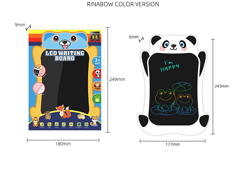 9" Cartoon Panda Color Screen LCD Electronic Writing Board