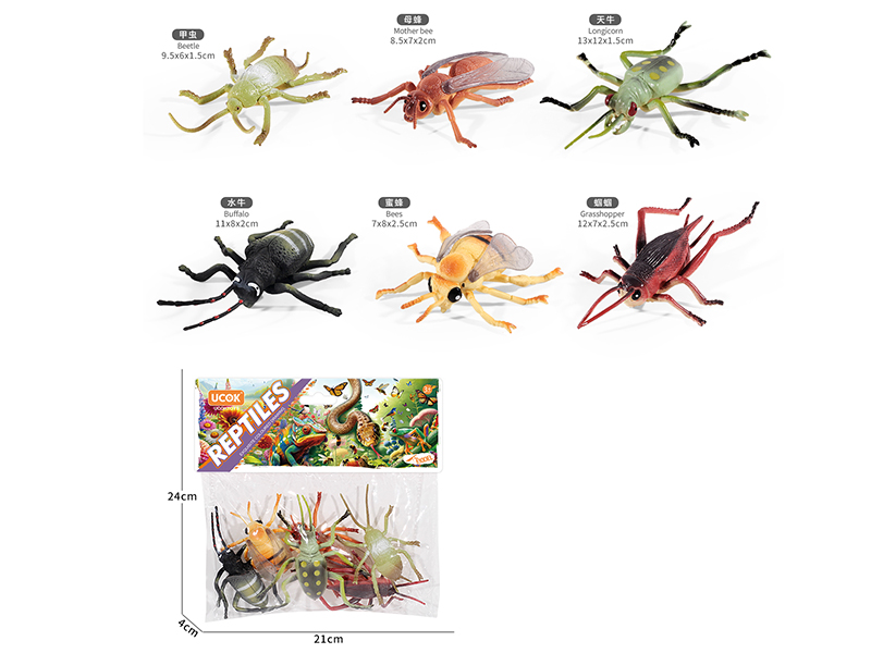 4" Insect Animals Set 6pcs