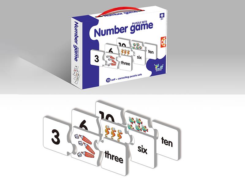 10PCS Numbers And English Match Puzzle Sets