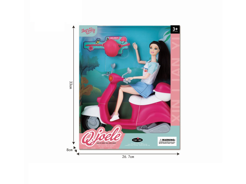 Joller 11.5-Inch Articulated Doll Motorcycle Set