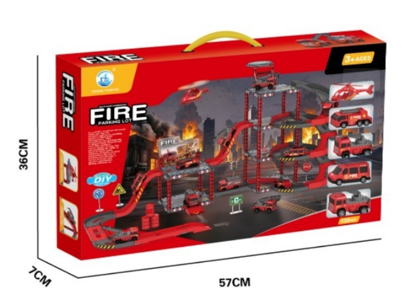 The Fire Station Parking Lot Is Equipped With 4 Vehicles And 1 Aircraft
