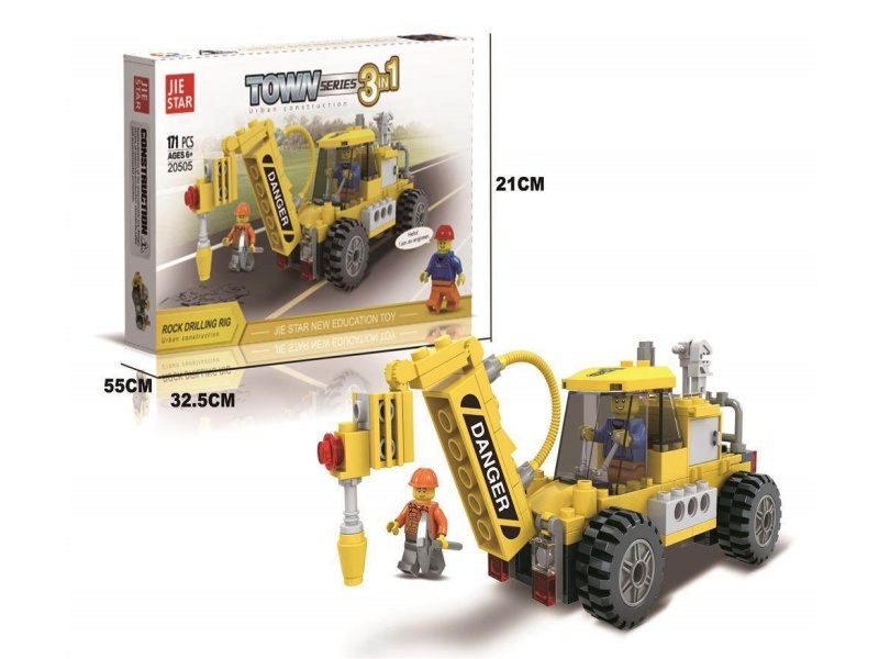 Building Blocks: 171Pcs Of Rock Drilling Car