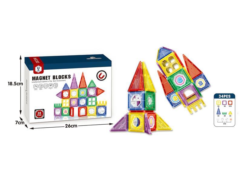 34PCS Color Window Magnetic Plate (House)