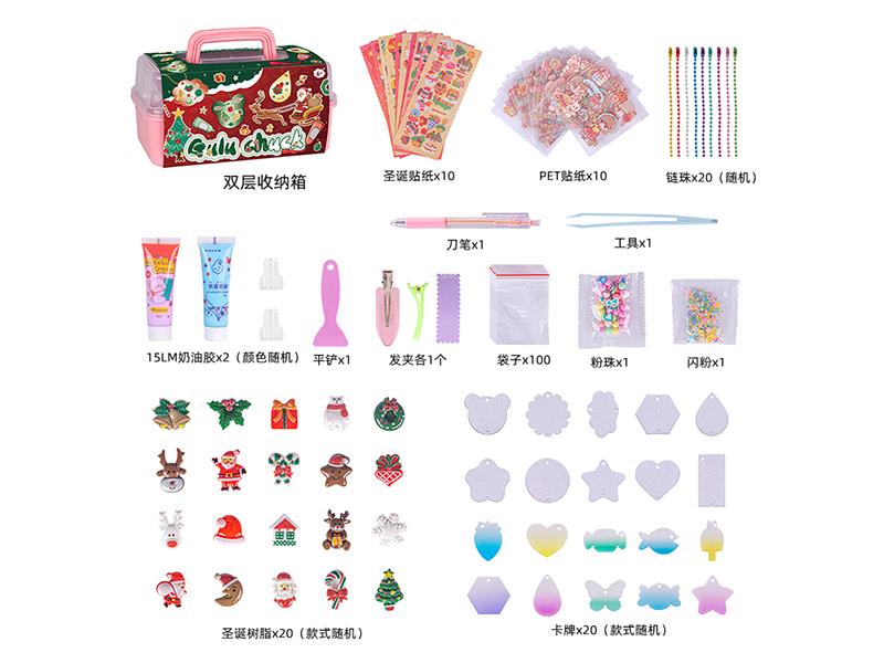 Christmas Theme Sticker Cream Glue Handmade DIY Set 193pcs
