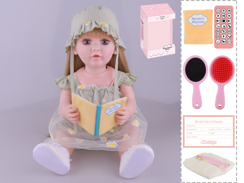 22-Inch Bionic Smart Rebirth Doll, Capable Of Bionic Shaking Of The Head, Raising Of The Hand, Mouth Movement To Speak, Intelligent Dialogue, Recording, Imitating The Tongue, Oral Skills, Dance Music