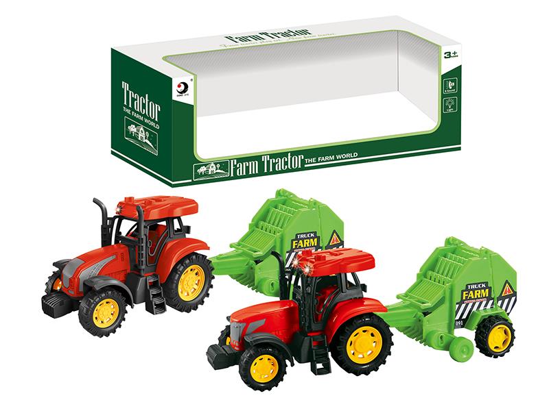 Friction Farm Tractor Trailer Toy(Lights And Music)