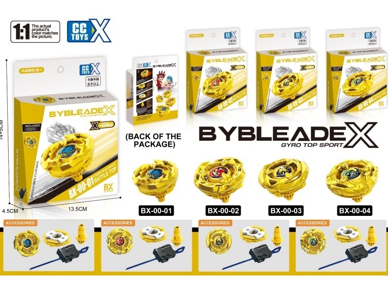 Beyblade X Series Animation 1:1 Alloy Gyroscope + Large Launcher 1:1 Electroplated Gold Spray Series - Gold