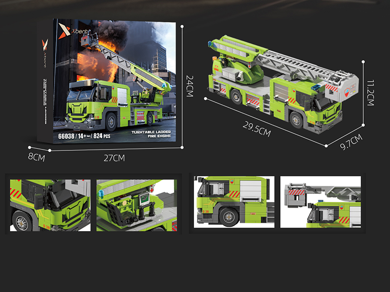 Turntable Ladder Fire Engine Building Blocks 824PCS