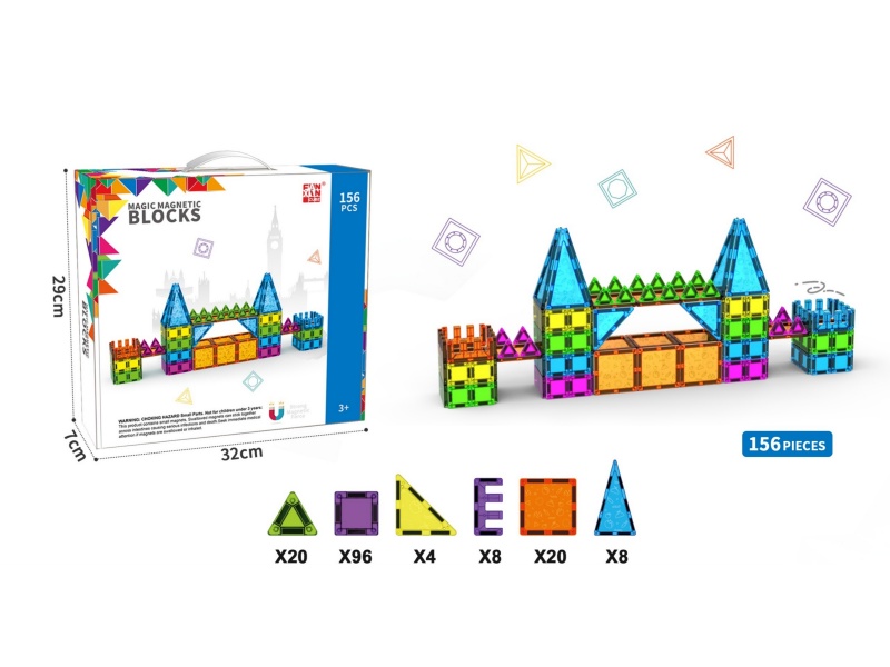 156PCS Magnetic Building Blocks