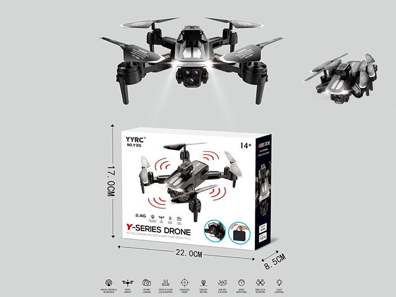 2.4G R/C Optical Flow Localization, Dual WiFi Cameras, Folding Aerial Photography Drone