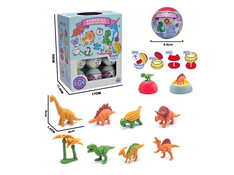 Dinosaur World Miniature Scene Surprise Twisting Eggs