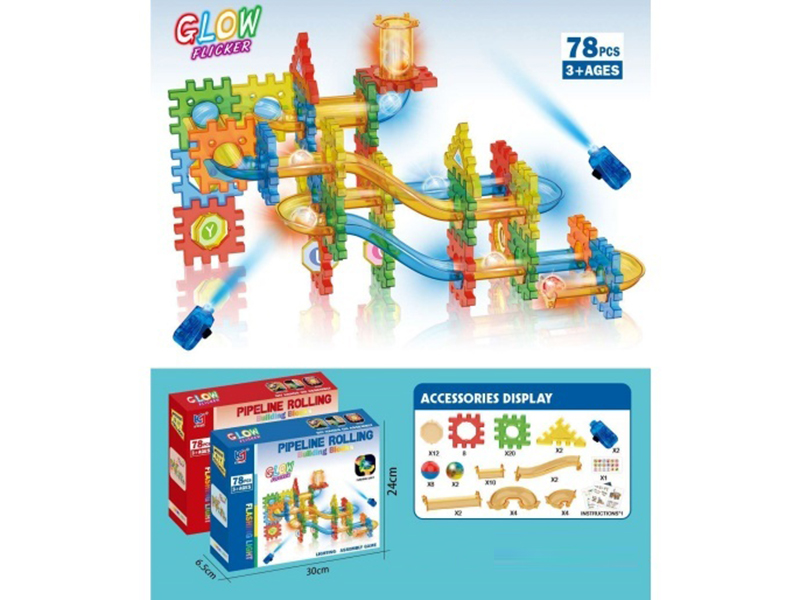 Rolling Ball Transparent Light Track Building Blocks