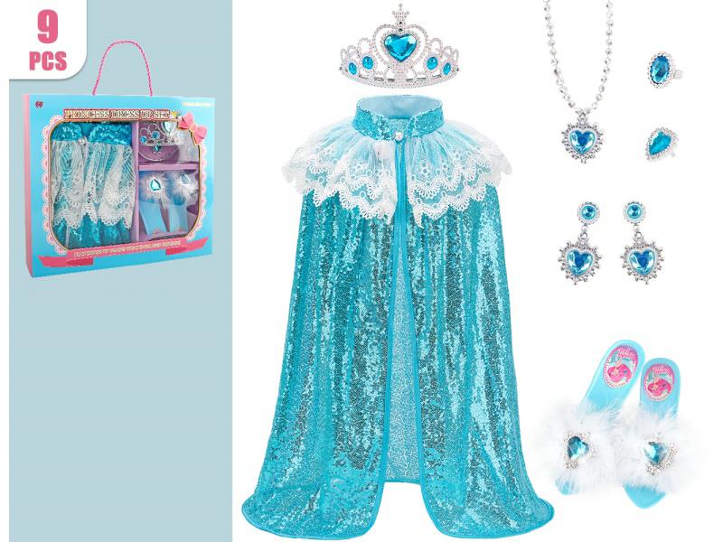 A 9-Piece Princess Sequined Cape Set