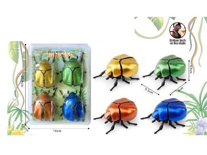 4-Piece Set Of Engraver Beetles (Painted)
