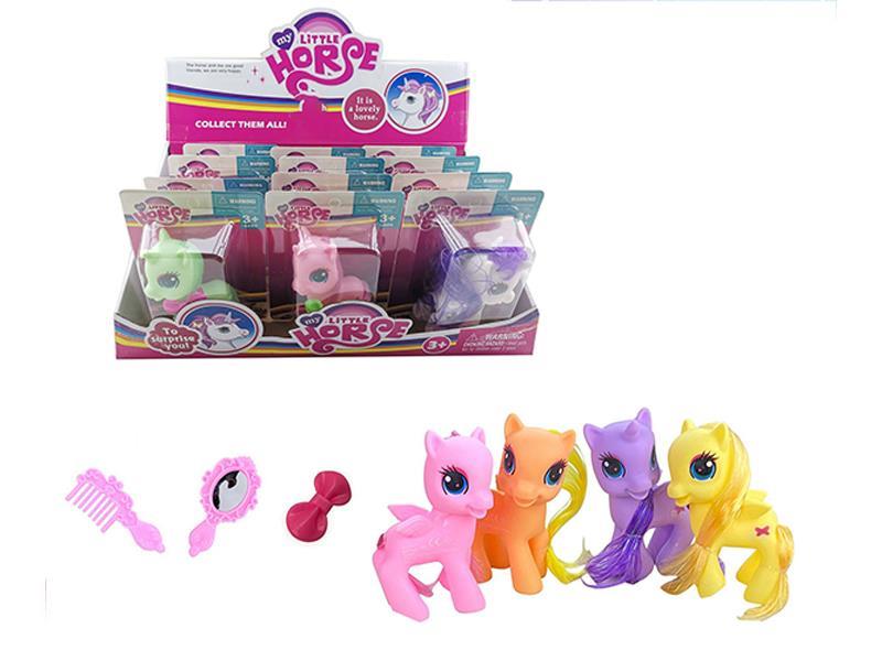 12Pcs Enamel Pegasus With Comb Mirror