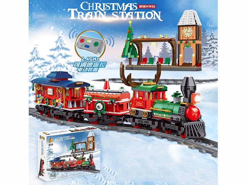 Remote Control Christmas Rail Train Building Blocks 1217PCS