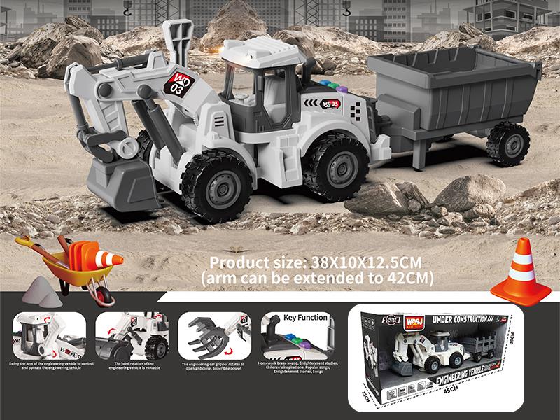 1:16 Friction Excavator With Sound And Lights + Bucket Car