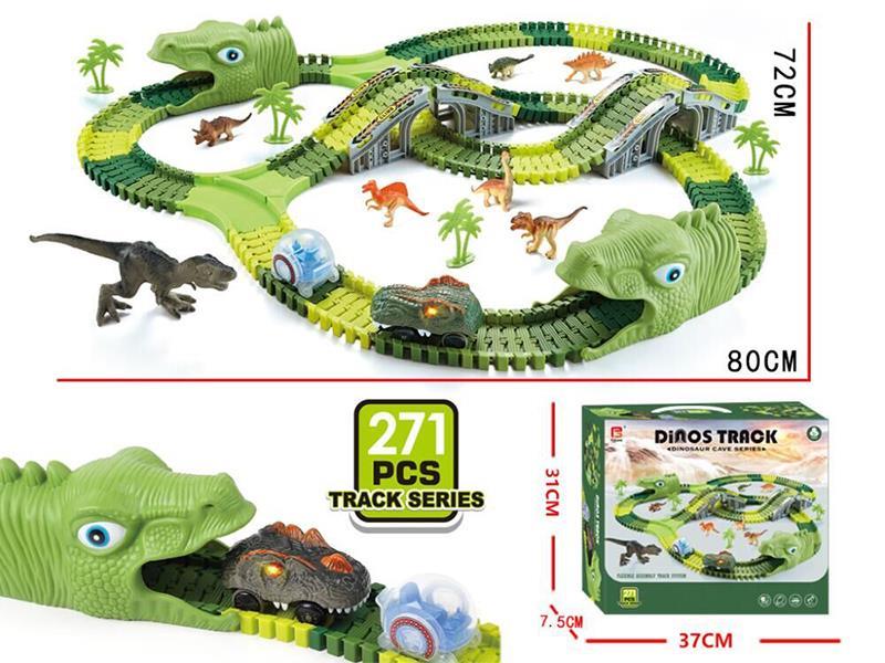 Jurassic Electric Dinosaur Track Car 271pcs