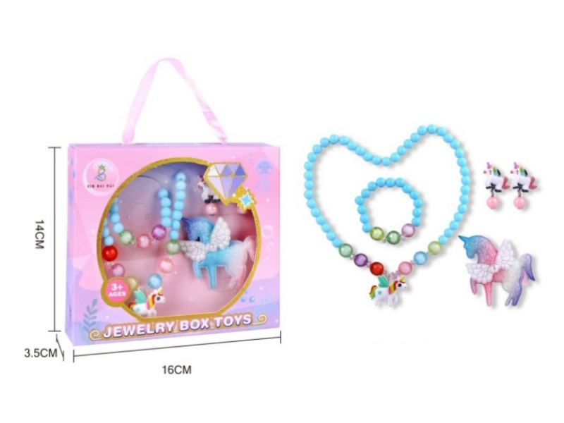 Girls' Accessories - Necklace + Bracelet + Ring + Ear Clips + Hair Clip Gift Box Set