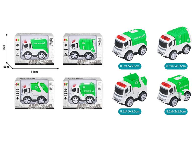 Q Version Pull Back Alloy City Sanitation Truck