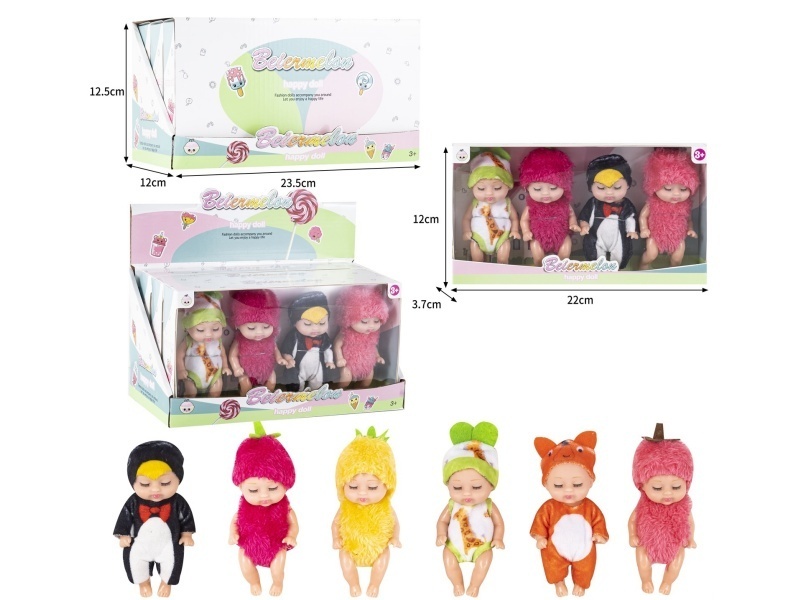 4-Inch Solid 4-Person Sleeping Doll (3 Boxes)