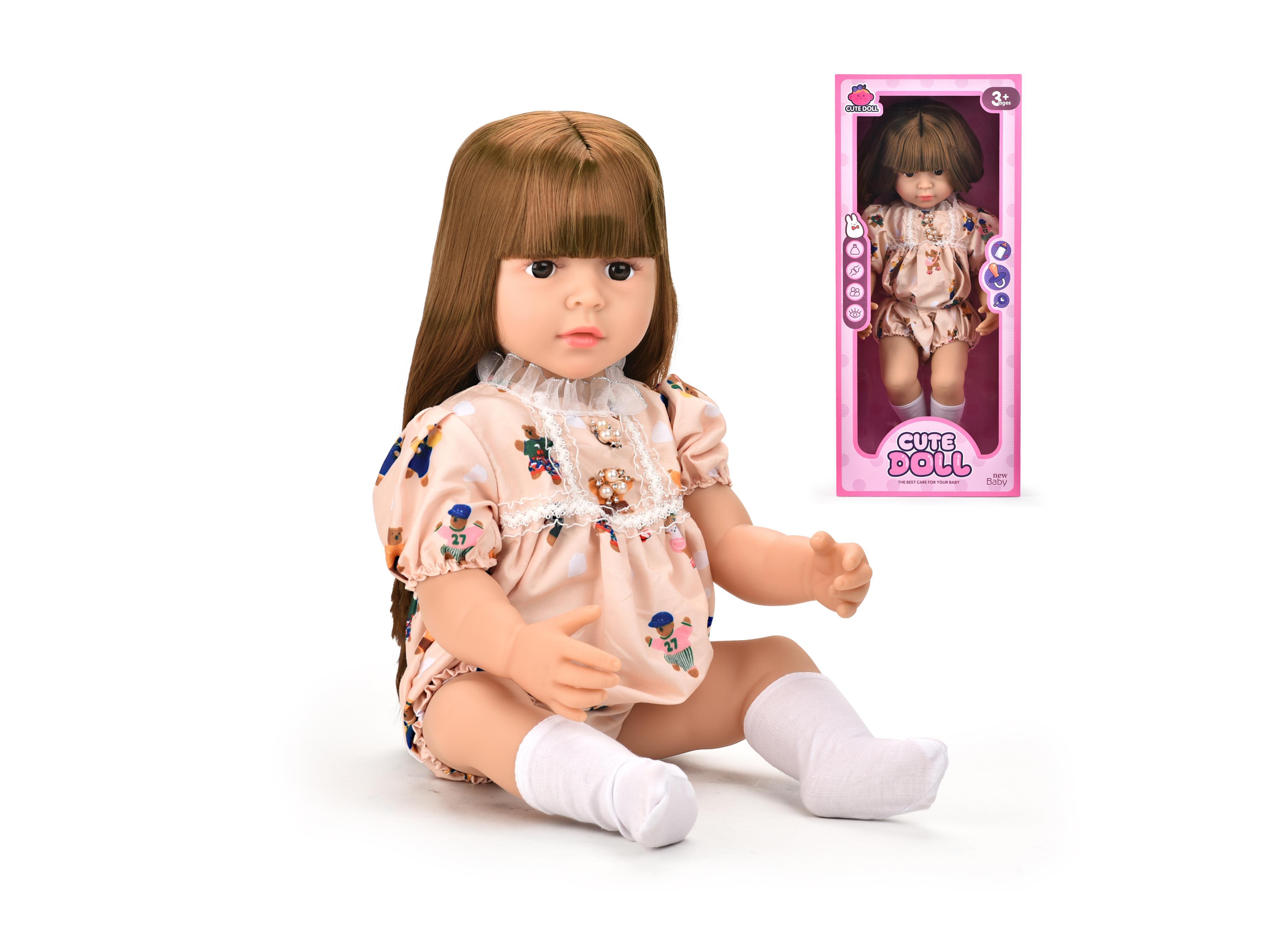 60Cm Reborn Doll, 22-Inch Simulated Baby, Soft Rubber, Fully Lined