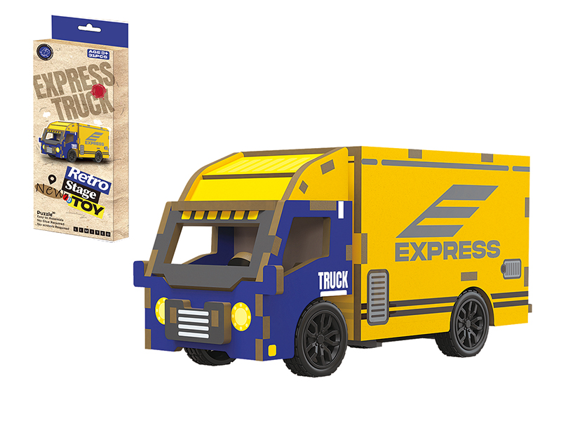 DIY Wooden Pull Back Express Truck