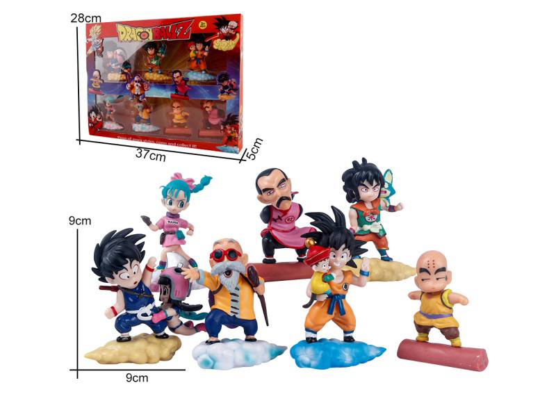 Solid Pvc Dragon Ball 7-Piece Set (Colorful Cloud Base) Children'S Toy Figurine Ornament
