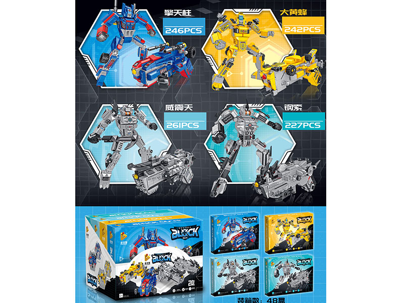 Transforming Mecha Small Particle Building Blocks