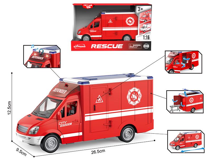 1:16 Friction Ambulance(With Light And Sound)