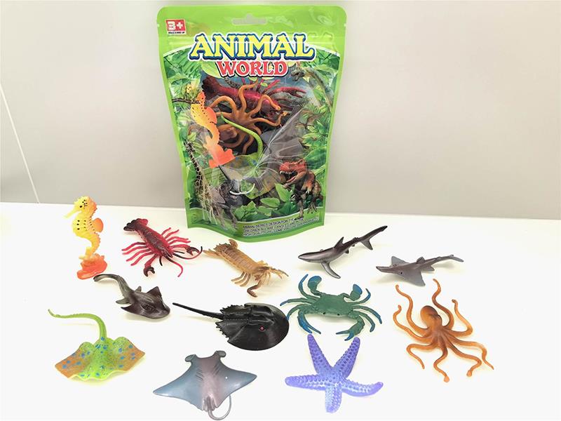 PVC Solid Sea Animals Set