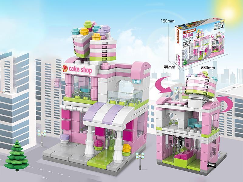 185PCS Mini Street View Cake Shop Building Blocks