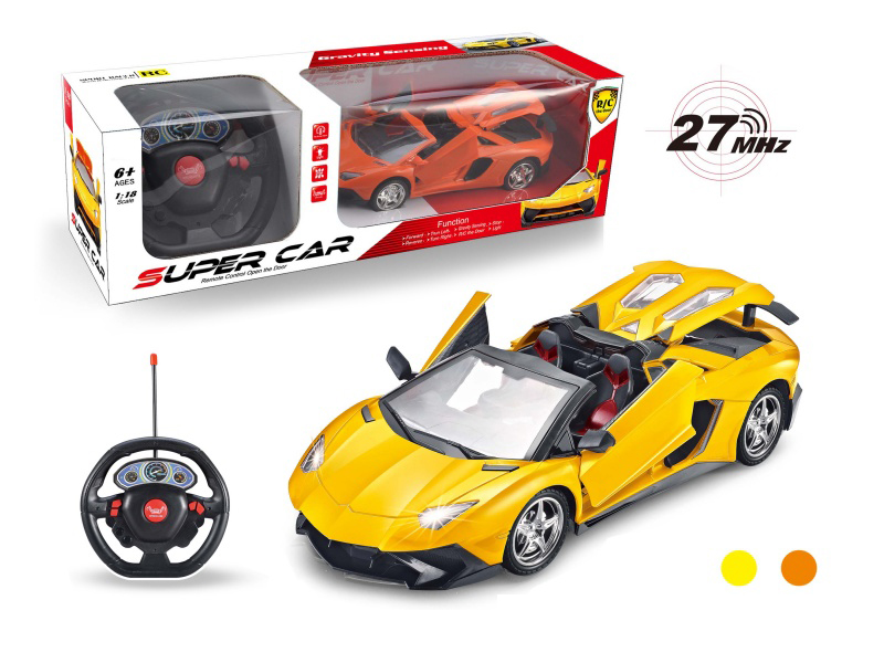 1:18 Lamborghini Convertible Remote Control Car With Three Doors Open (With Large Steering Wheel Remote Control). No Charging