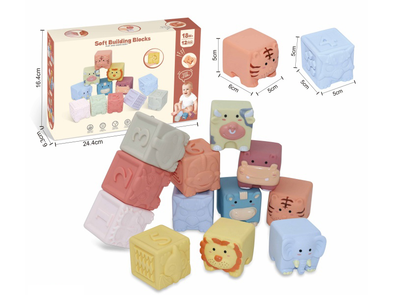 Animal & Dinosaur Numbers Soft Building Blocks 12pcs