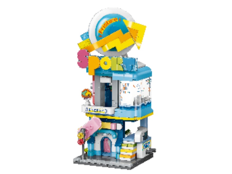 334Pcs Of Building Blocks Create A Colorful Street Scene