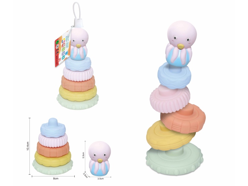 Soft Plastic Sea Animal Stacking Toy 6pcs