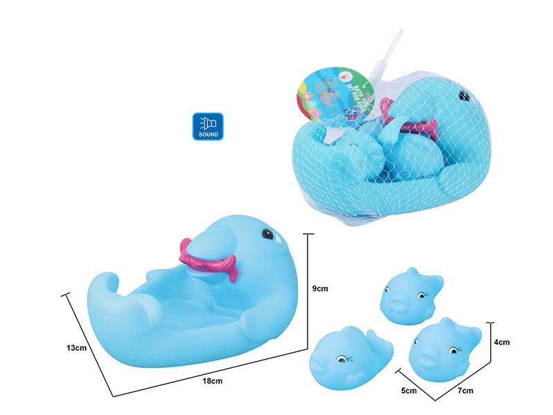 Cute Dolphin Kids Bath Toy Set