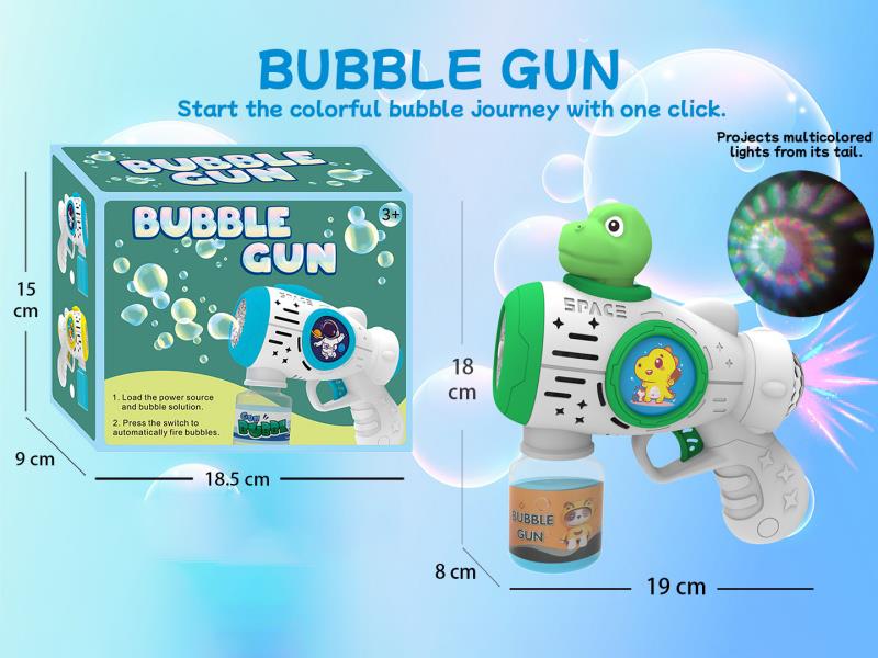 Dinosaur Multi-Hole Automatic Bubble Gun (With Light) Tail Projection Light